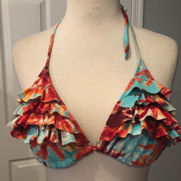 SURFSIDE Women's Multi-Color Floral Print Swimming Top Bra US S - Picture 1 of 3